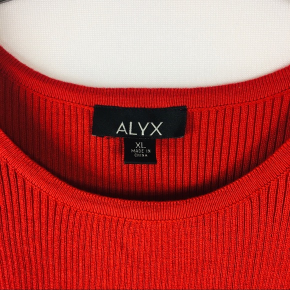 ALYX Women's Red Knit Long Sleeve Dress With Pockets X Large XL - Picture 5 of 6